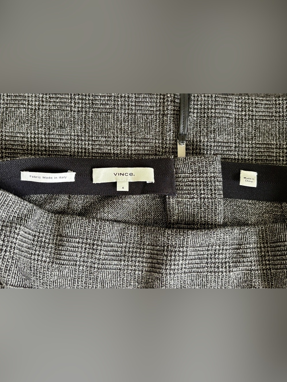 Vince Grey Prince Of Wales Checked Cotton-Blend Midi Skirt, size 4 - Picture 11 of 16